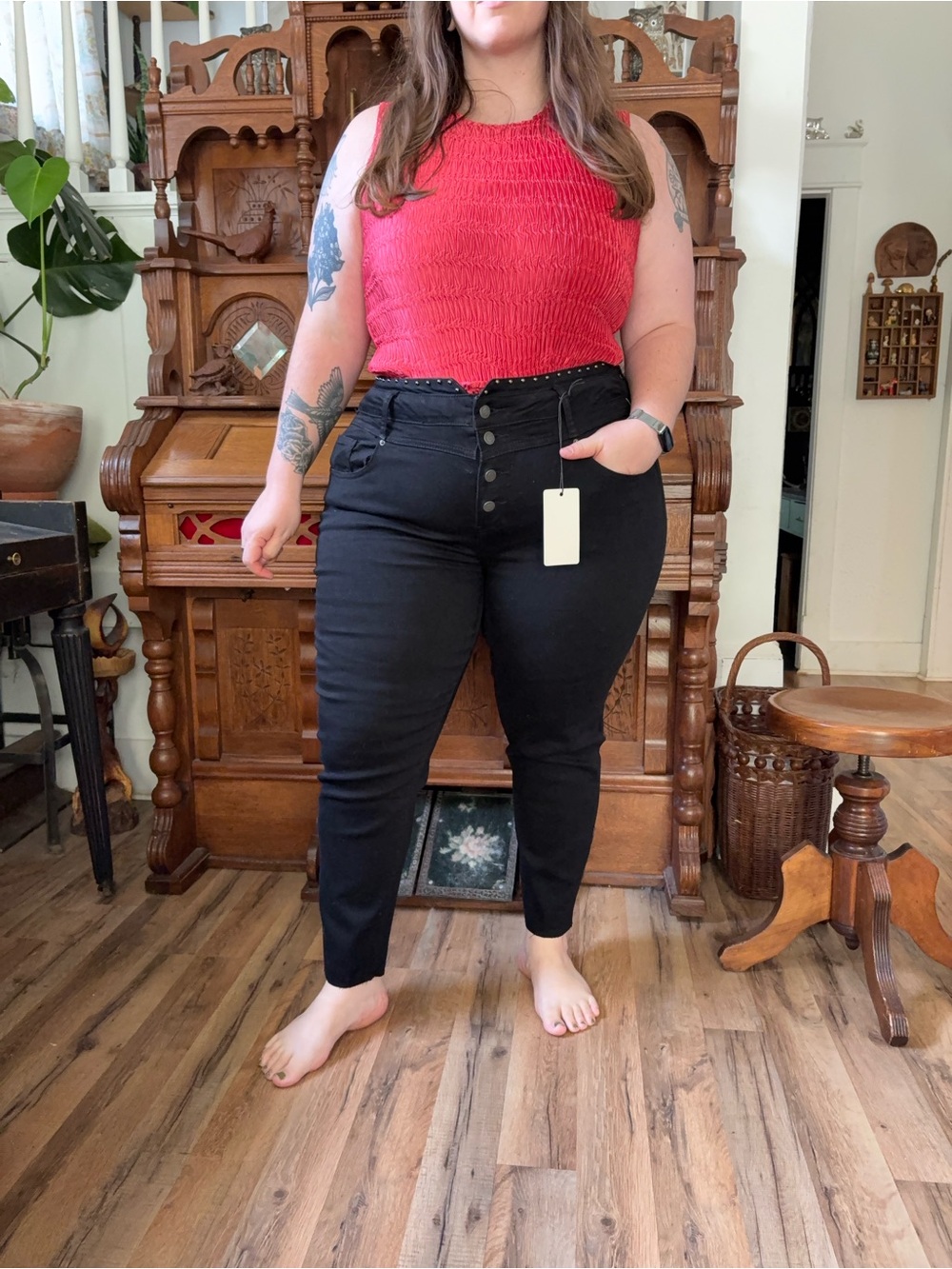 Satin Doll NWT Black Studded Punk Goth Alt Skinny Jeans